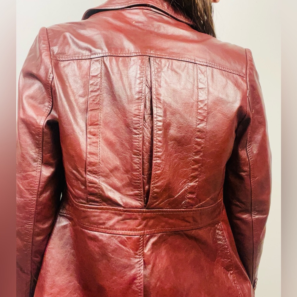 Vintage Berman’s Oxblood Leather Blazer — Size L - Picture 15 of 16